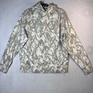 NWTs Old Navy Mens Camo Hoodie Tan White Branch Pattern Size Large